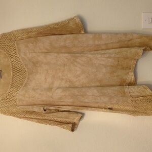 Cotton Ways Gauzy Modest Art to Wear Lagenlook Neutral color Tunic Top large